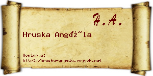 Hruska Angéla névjegykártya